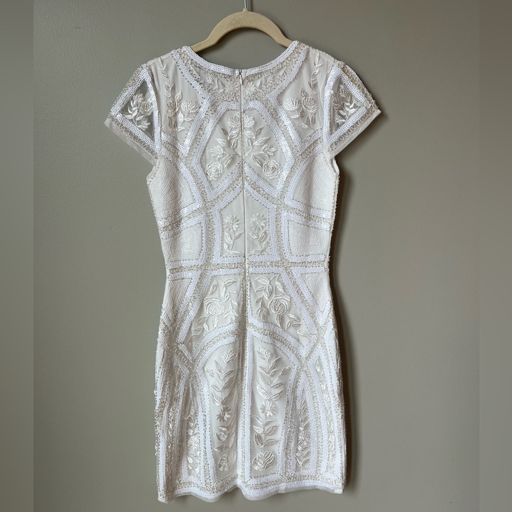 Lulu’s Spread Your Shine White Sequin Embroidered Bodycon Dress Small - Picture 3 of 11